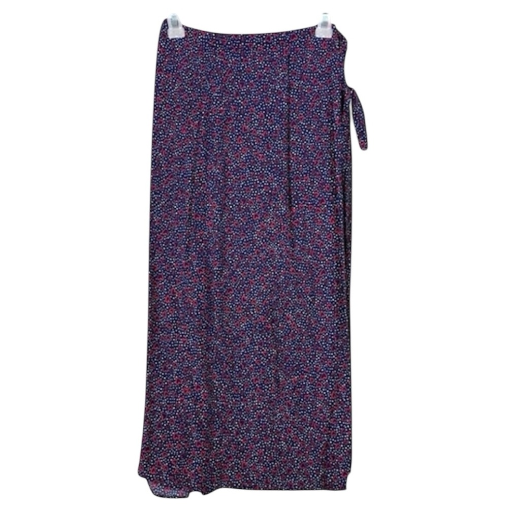 Joules Alissa De Dottyheart Wrap Maxi Skirt Navy Red Heart Print Size 14